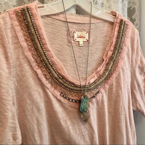 ANTHROPOLOGIE* Deletta NWOT Embellished Top - Picture 11 of 12